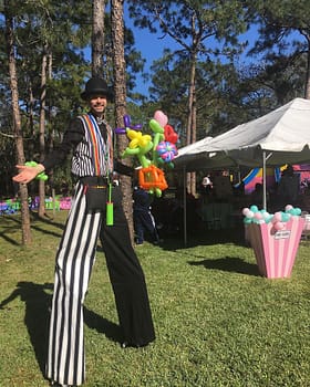 balloon stilts flowers