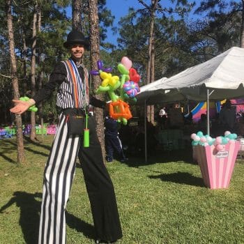 balloon stilts flowers